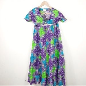 Vtg 70s ELON OF CALIFORNIA Hawaiian Crop Top Skirt